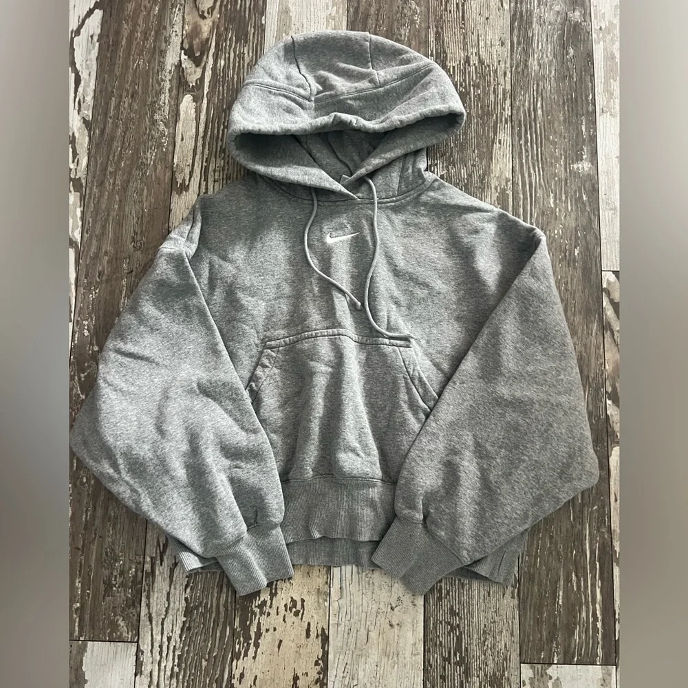 Nike Sportswear Phoenix Fleece Over-Oversized Gray Hoodie Sweatshirt Size XXS